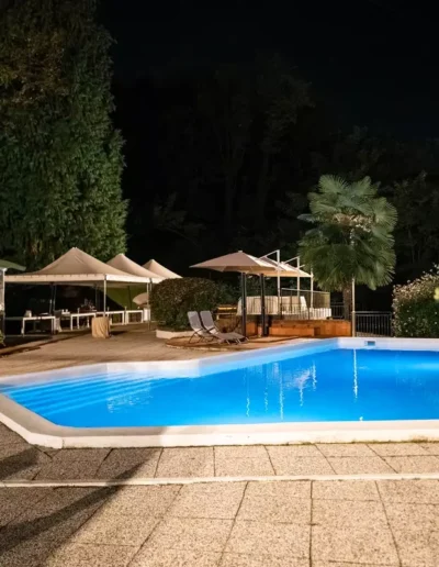 Primo piano della piscina privata di Villa Puccini